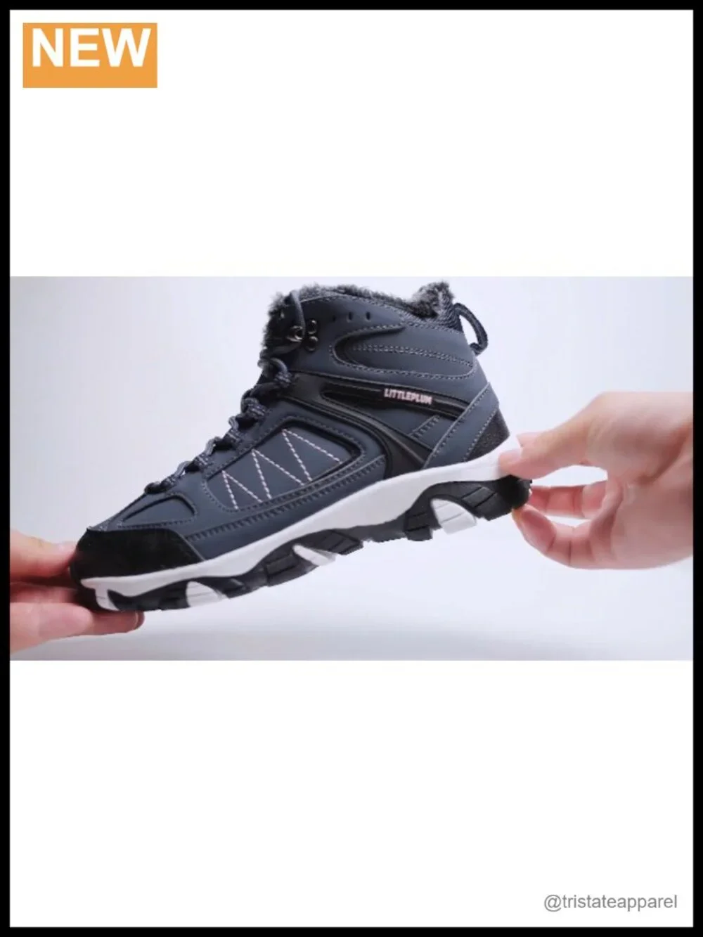 Women's Fur Lined Winter Snow Boots Ankle High Anti Slip Water Resistant Lace Up